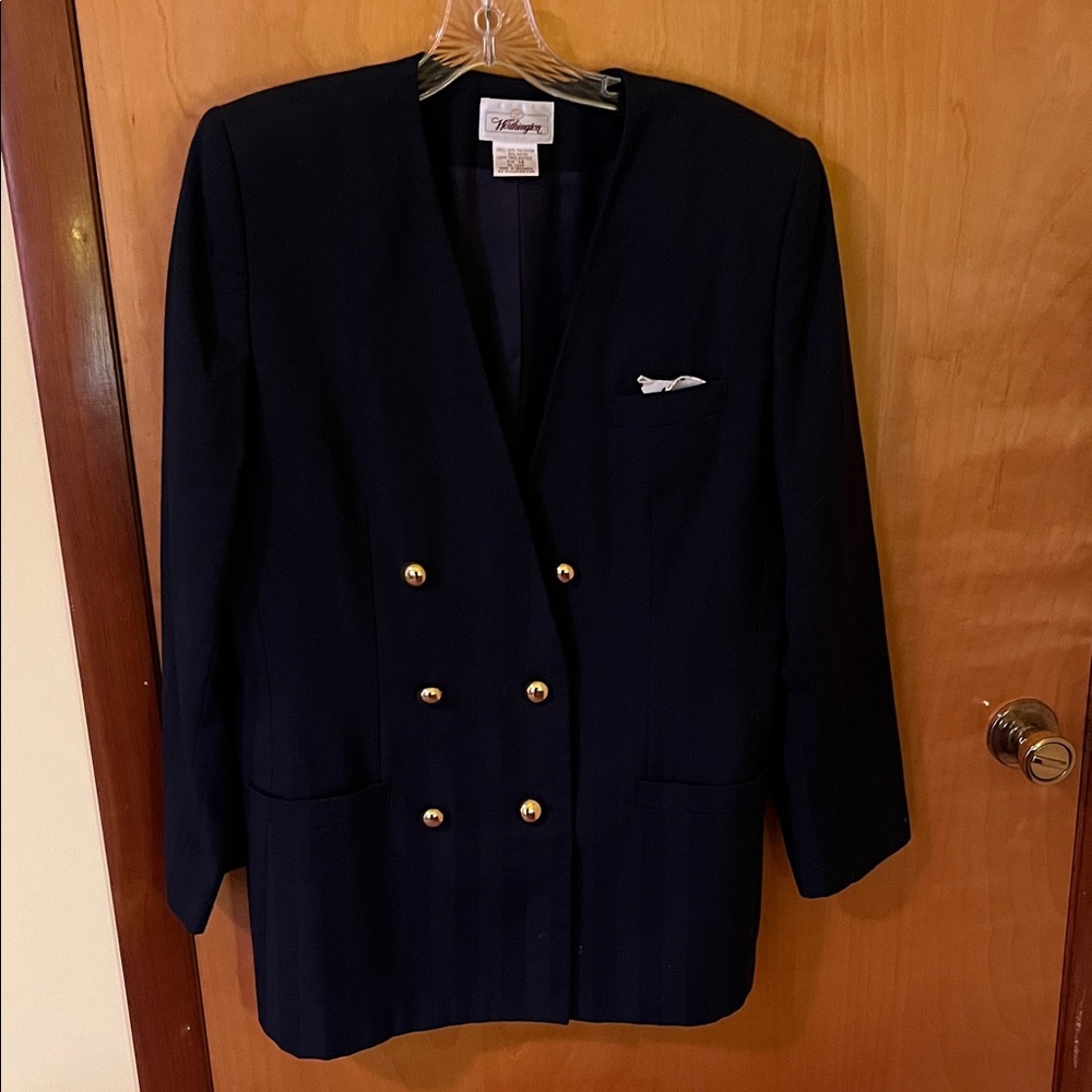 Navy Blazer with Gold Buttons
